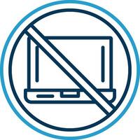 prohibido firmar línea azul dos color icono vector