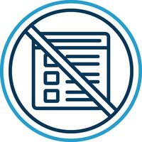prohibido firmar línea azul dos color icono vector