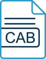 CAB File Format Line Blue Two Color Icon vector