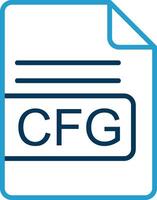 CFG File Format Line Blue Two Color Icon vector