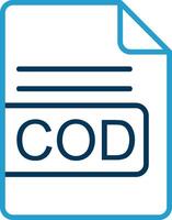 COD File Format Line Blue Two Color Icon vector