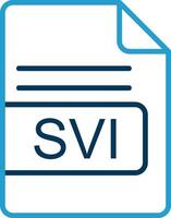 svi archivo formato línea azul dos color icono vector