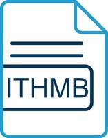 ithmb archivo formato línea azul dos color icono vector