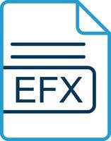 EFX File Format Line Blue Two Color Icon vector