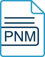 PNM File Format Line Blue Two Color Icon vector