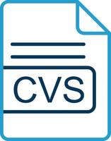 CVS File Format Line Blue Two Color Icon vector