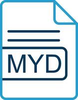 MYD File Format Line Blue Two Color Icon vector