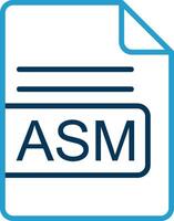 ASM File Format Line Blue Two Color Icon vector