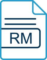 RM File Format Line Blue Two Color Icon vector