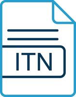 ITN File Format Line Blue Two Color Icon vector