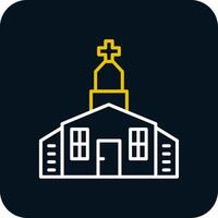 Church Line Yellow White Icon vector