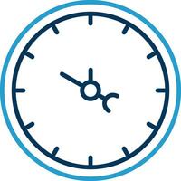 Clock Line Blue Two Color Icon vector