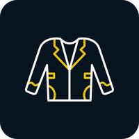 Coat Line Yellow White Icon vector