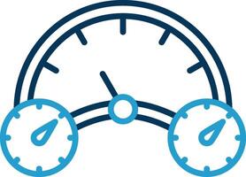 Gauge Line Blue Two Color Icon vector