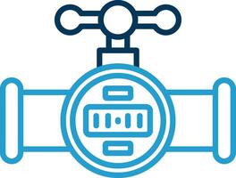 Water Tap Line Blue Two Color Icon vector