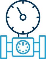 Pressure Gauge Line Blue Two Color Icon vector