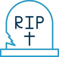 Tombstone Line Blue Two Color Icon vector