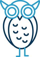 Owl Line Blue Two Color Icon vector