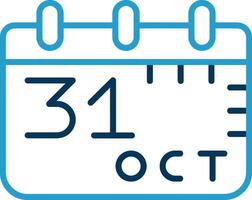 October 31st Line Blue Two Color Icon vector