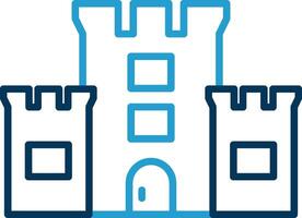 Castle Line Blue Two Color Icon vector