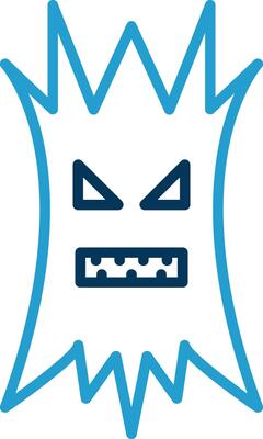 Tree Halloween Line Blue Two Color Icon