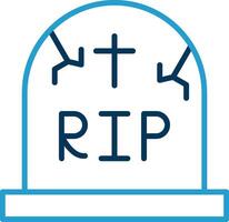 Cemetery Line Blue Two Color Icon vector