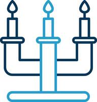 candelabro línea azul dos color icono vector