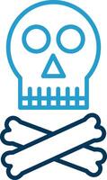 Skull Line Blue Two Color Icon vector