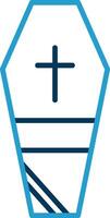 Coffin Line Blue Two Color Icon vector