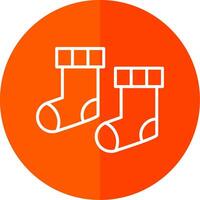 Socks Line Yellow White Icon vector