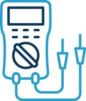 Multimeter Line Blue Two Color Icon vector