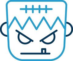 Frankenstein Line Blue Two Color Icon vector