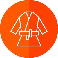 Kimono Line Yellow White Icon vector