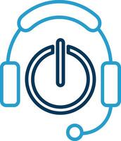 Headphones Line Blue Two Color Icon vector