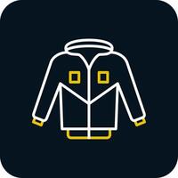 Jacket Line Yellow White Icon vector