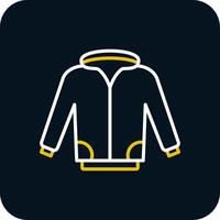 chaqueta línea amarillo blanco icono vector