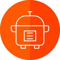 Rice Cooker Line Yellow White Icon vector