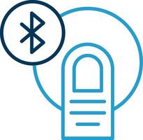 Bluetooth Line Blue Two Color Icon vector