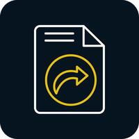 Send File Line Yellow White Icon vector