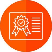 Certificate Line Yellow White Icon vector