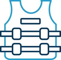 Bullet Proof Jacket Line Blue Two Color Icon vector