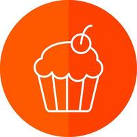 Cupcake Line Yellow White Icon vector