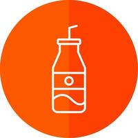 Soda Bottle Line Yellow White Icon vector