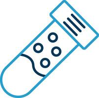 Test Tube Line Blue Two Color Icon vector