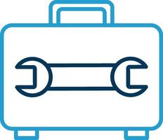 Toolbox Line Blue Two Color Icon vector