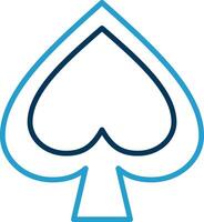 Spade Line Blue Two Color Icon vector