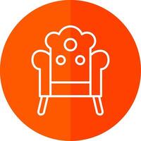 Armchair Line Yellow White Icon vector