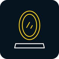 Mirror Line Yellow White Icon vector