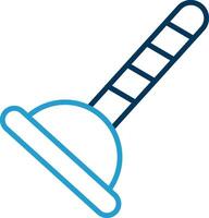 Plunger Line Blue Two Color Icon vector