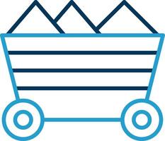 Mining Cart Line Blue Two Color Icon vector